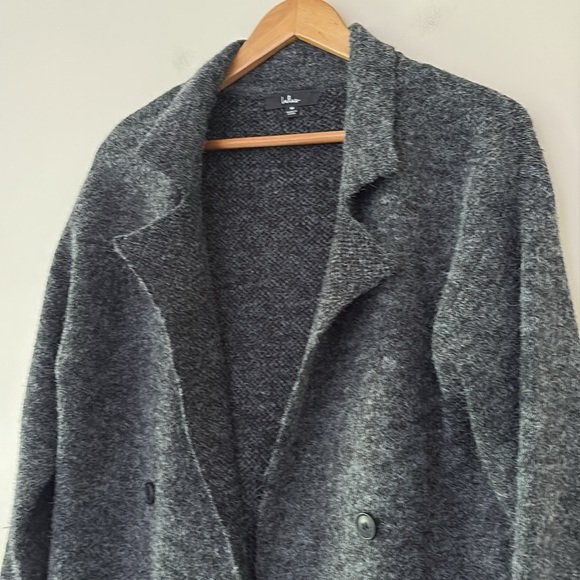 Lulus Cuddle Club Black Marled Long Sleeve Coatigan Open Front Size M - Picture 8 of 12